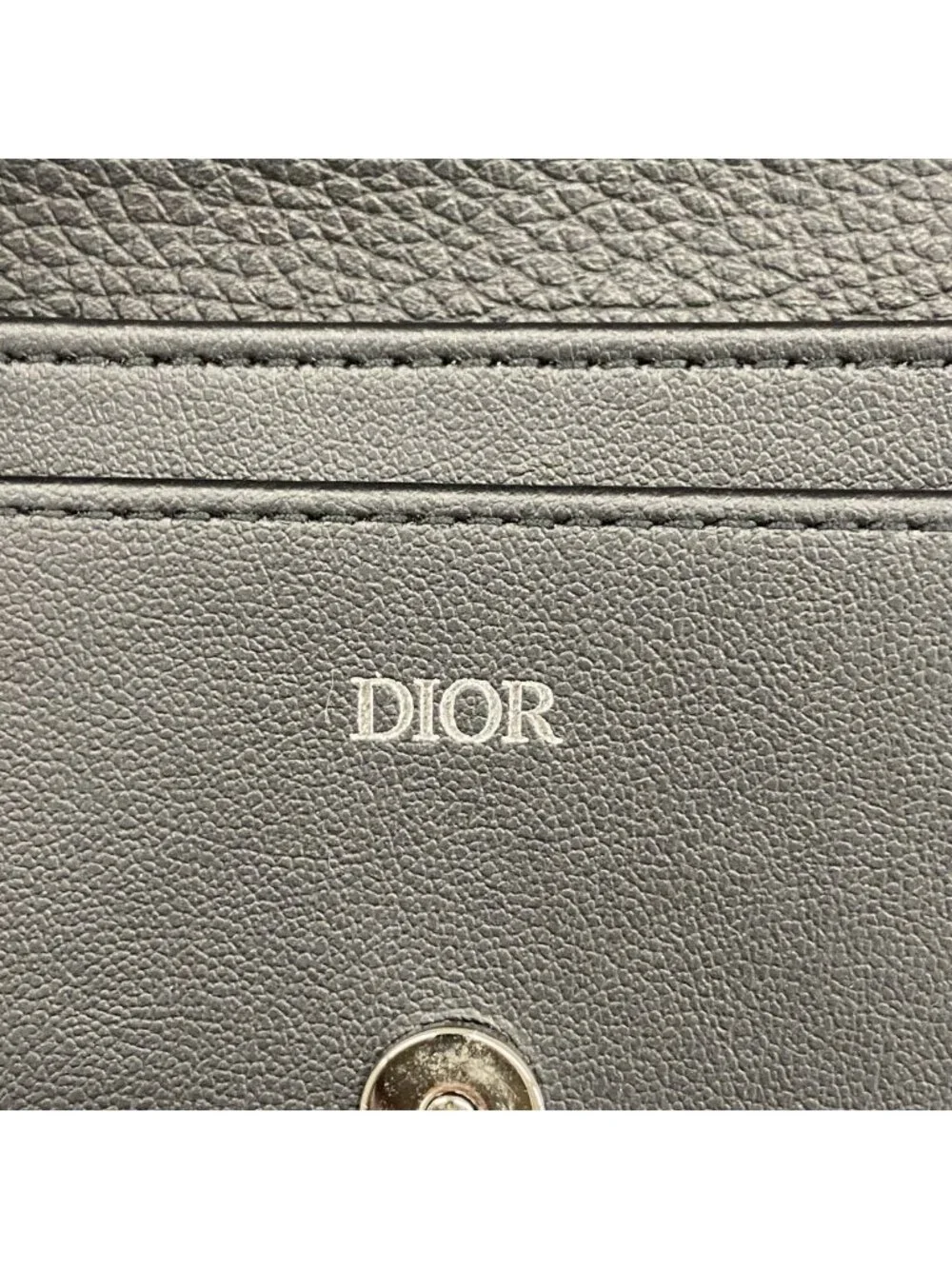 Dior Card Case Leather Black Silver - Picture 4 of 5